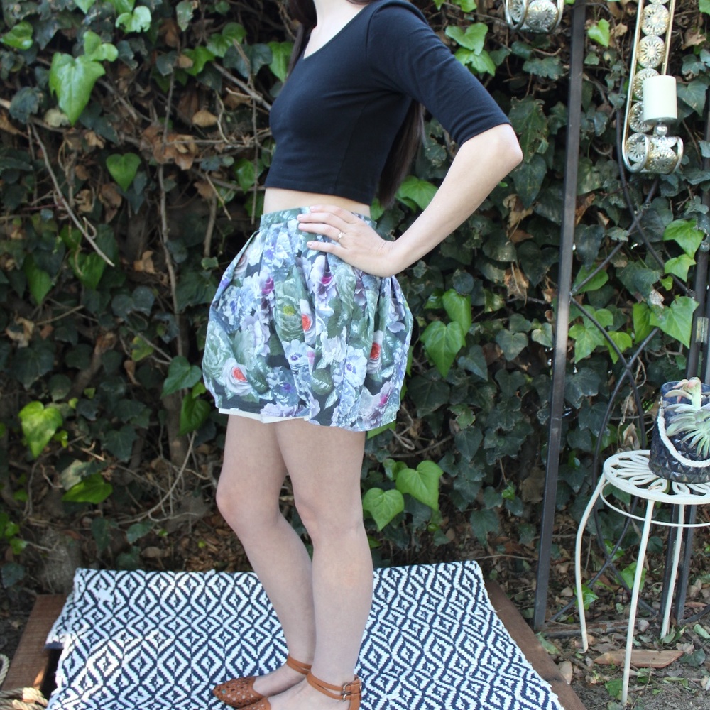 Topshop mini bubble skirt purple and blue flowers - Picture 5 of 7